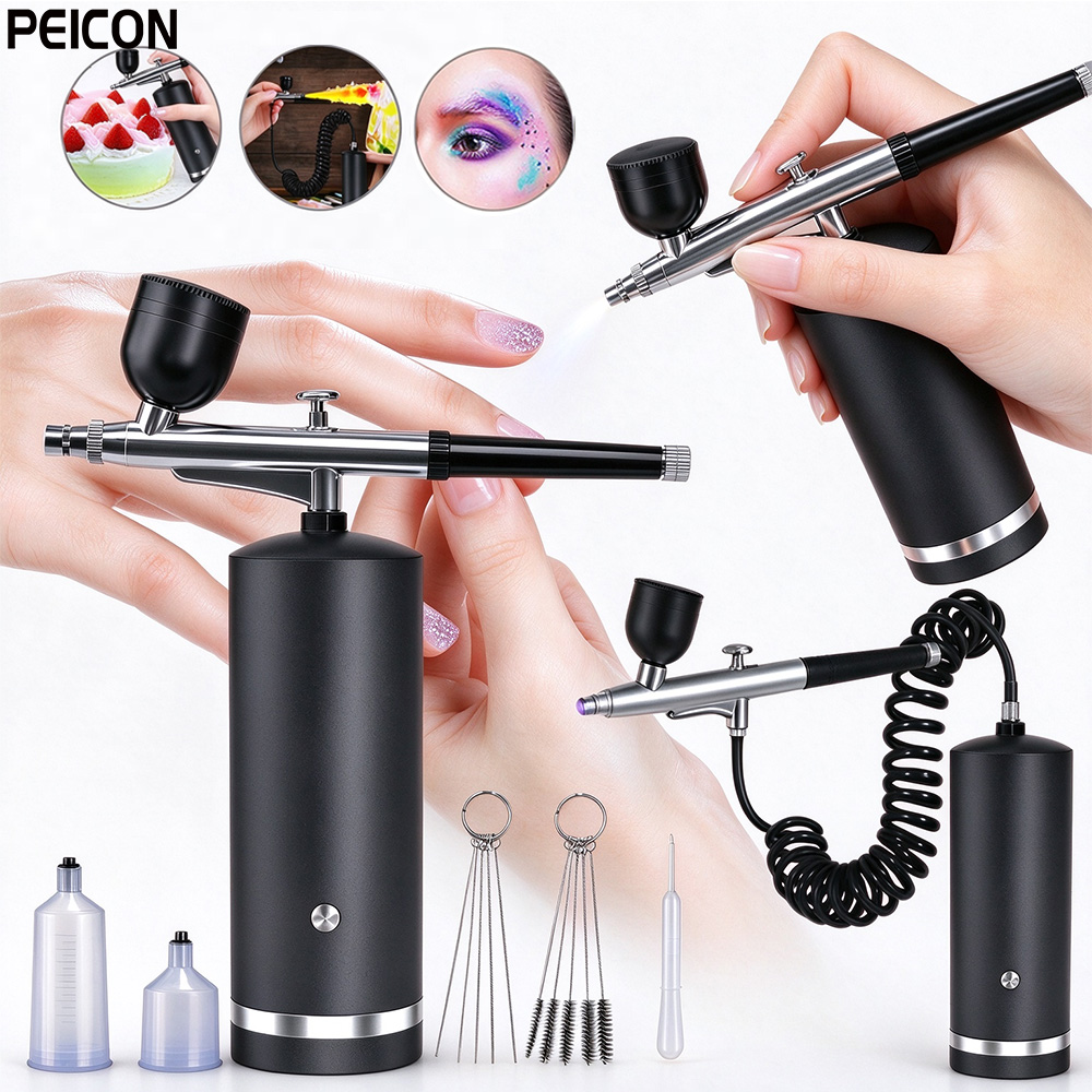 Spray Gun Air Compressor Kit - Airbrush Kit with Compressor Rechargeable Air
