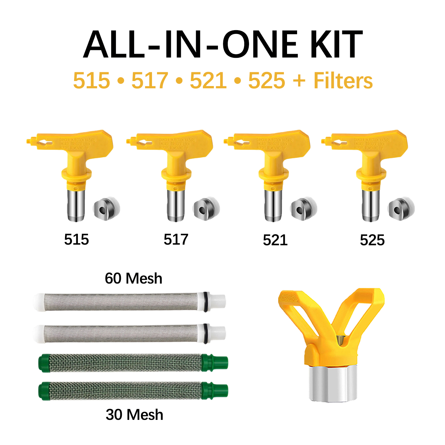 Paint Sprayer Nozzle Kit - Airless Spray Tip Kit 515 517