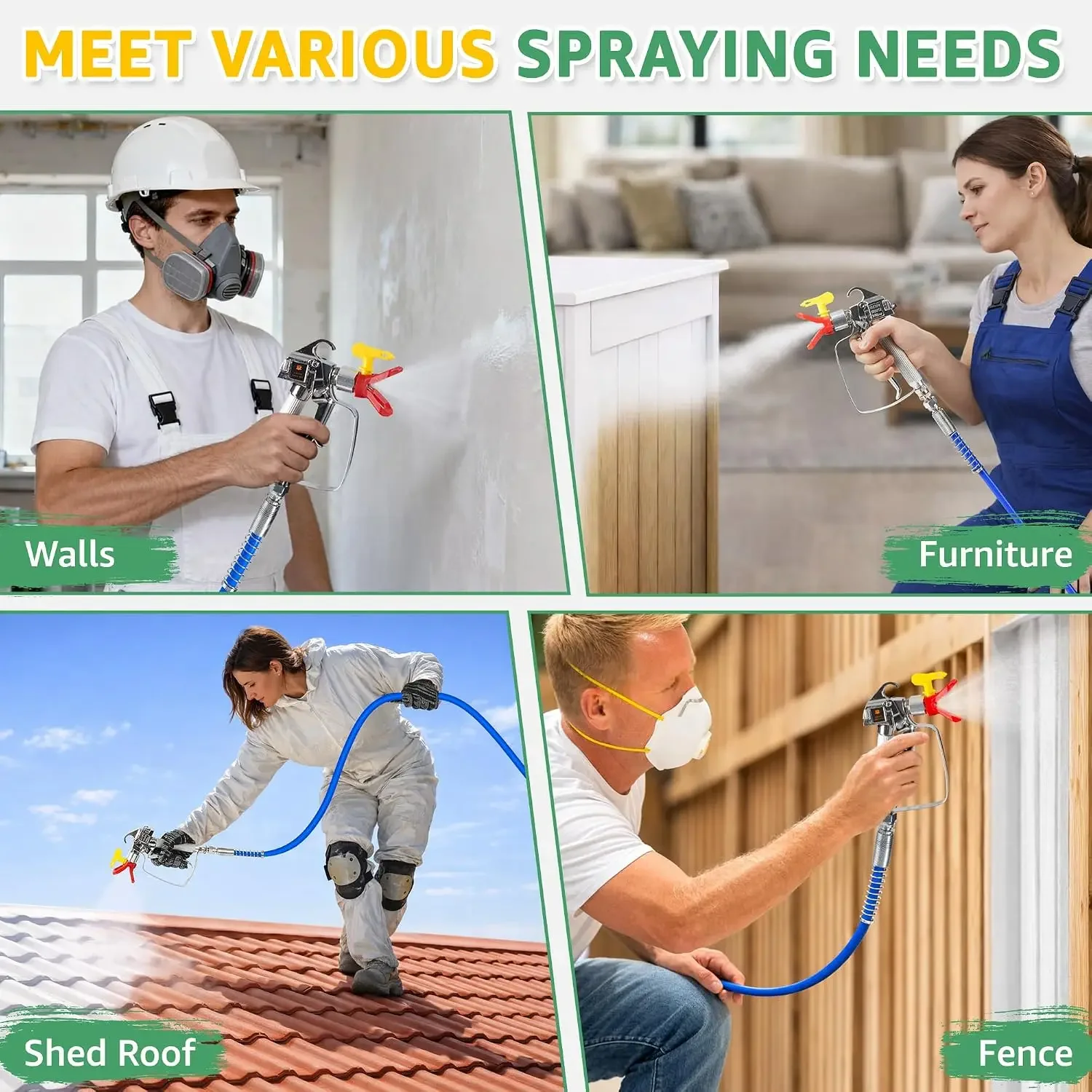 US Shipping 750W Airless Paint - Airless Paint Sprayer 3000Psi recension och pris