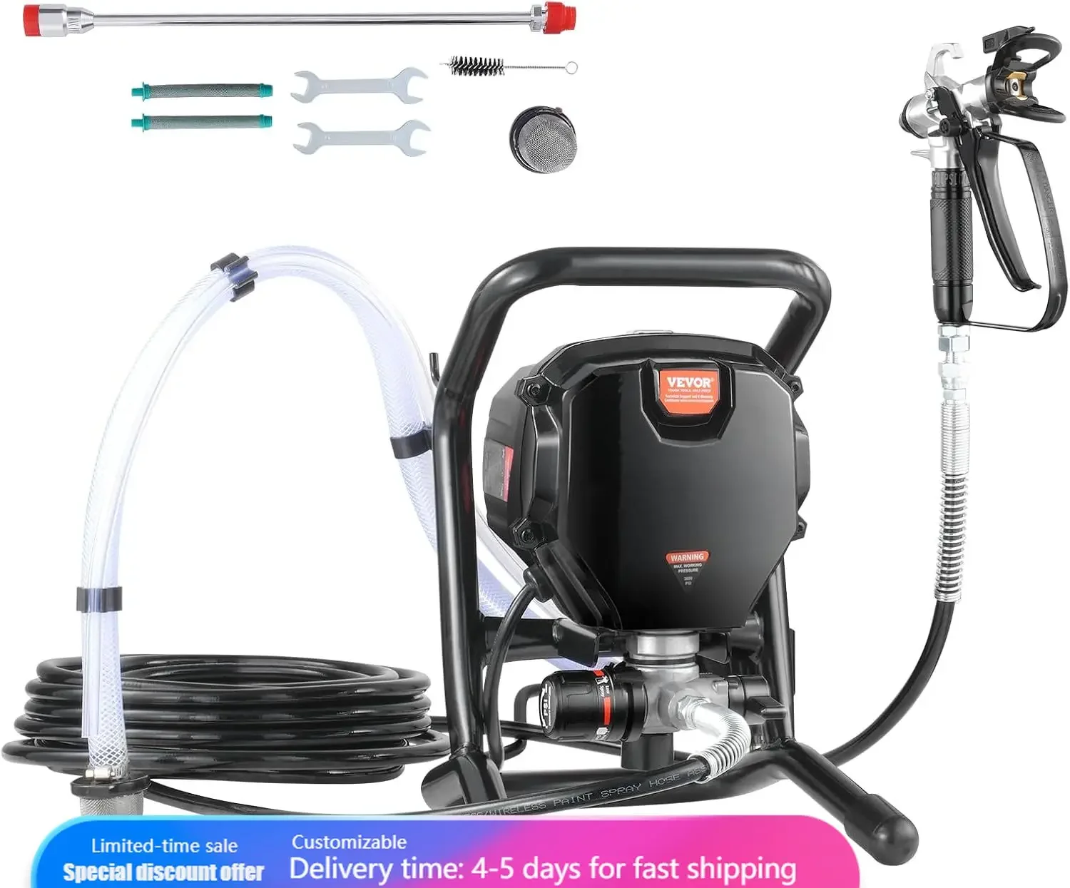 750W Stand Airless Paint Spray - Airless Paint Sprayer 3000Psi recension och pris