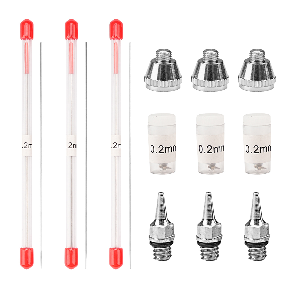 1/3pcs set 0.2/0.3/0.5mm Airbr - Hvlp Spray Gun Gravity Feed recension och pris