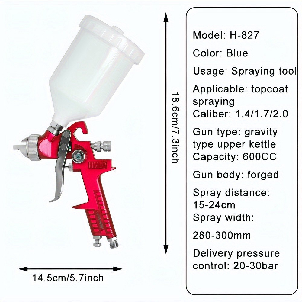 1.4mm 1.7mm 2.0mm Professional - Hvlp Spray Gun Gravity Feed recension och pris