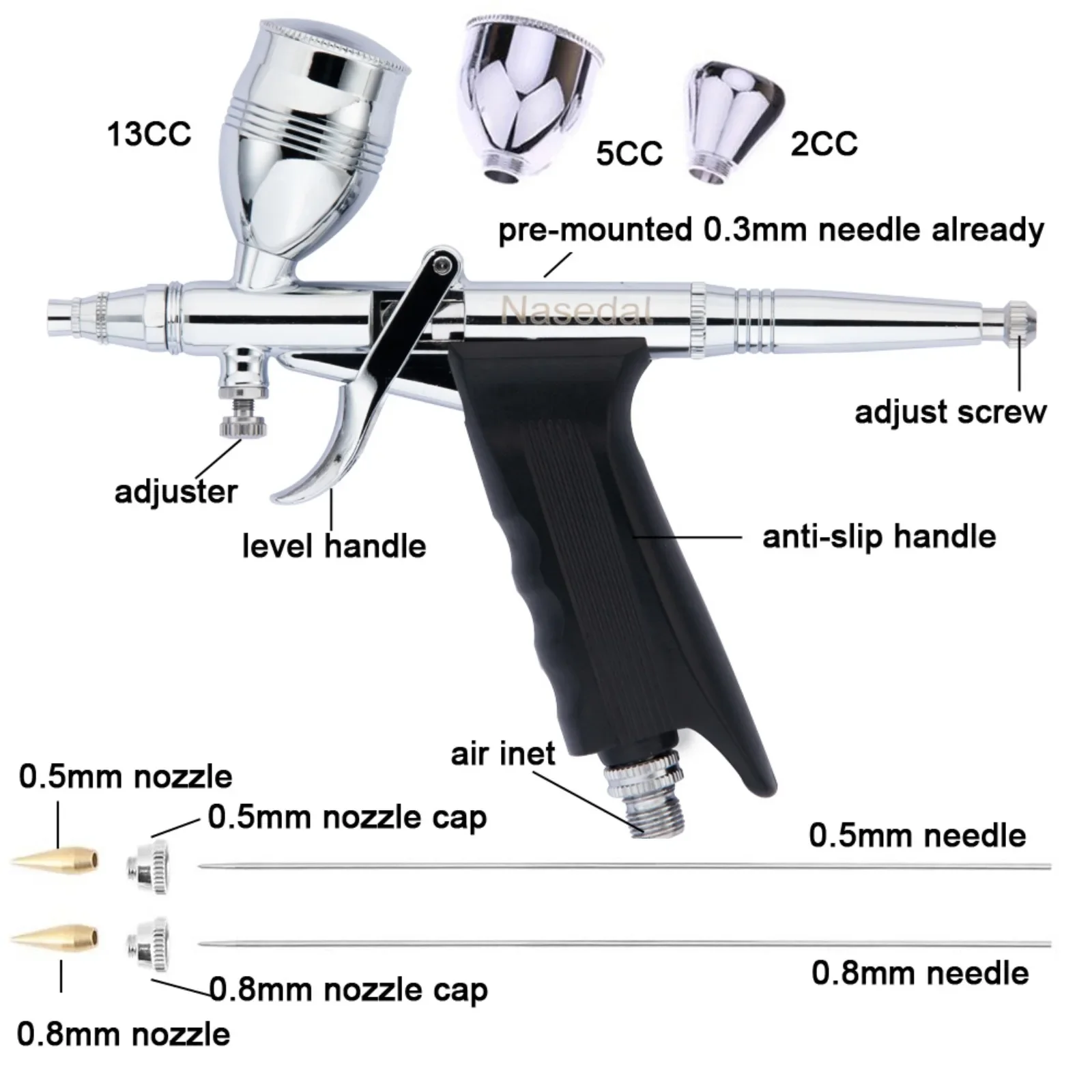 Nasedal Airbrush Air Compresso - Spray Gun Air Compressor Kit recension och pris