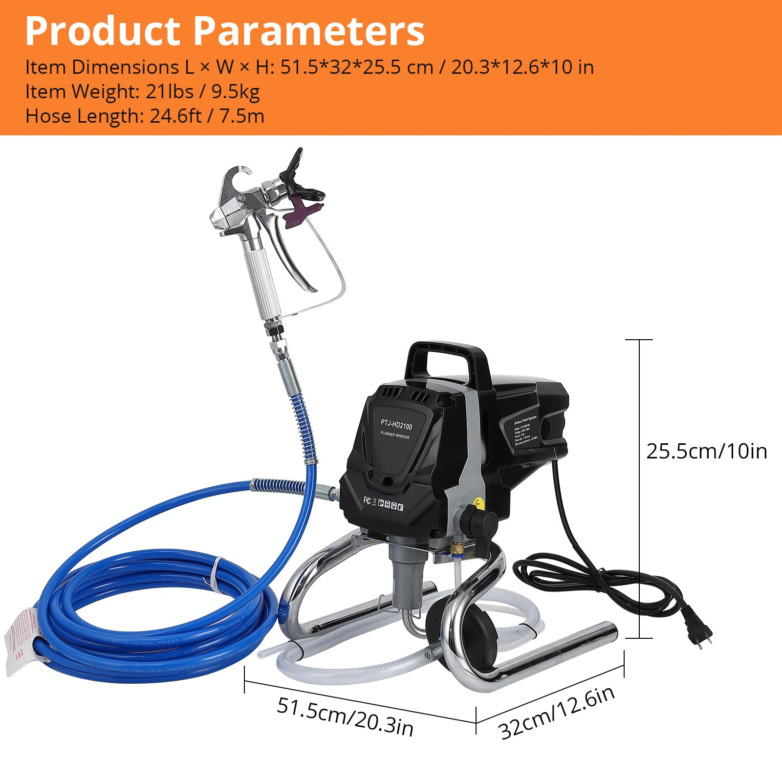 1010W High-Efficiency Airless  - Airless Paint Sprayer 3000Psi recension och pris